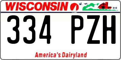 WI license plate 334PZH