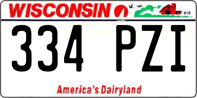 WI license plate 334PZI