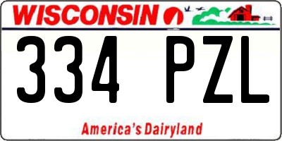 WI license plate 334PZL