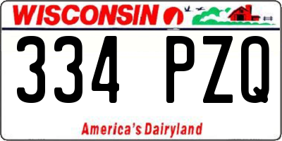 WI license plate 334PZQ