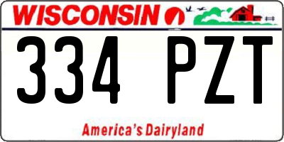 WI license plate 334PZT