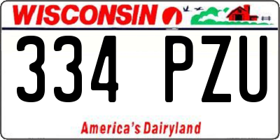 WI license plate 334PZU