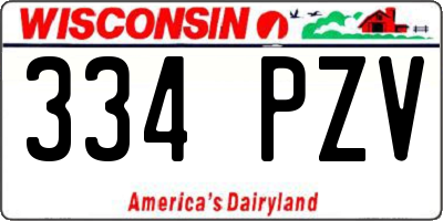 WI license plate 334PZV