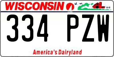 WI license plate 334PZW