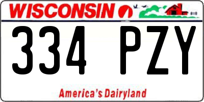 WI license plate 334PZY
