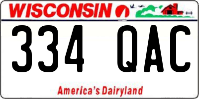 WI license plate 334QAC
