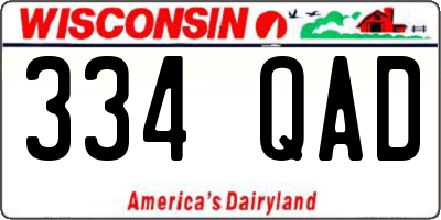 WI license plate 334QAD