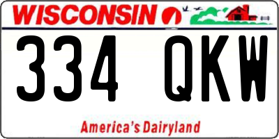 WI license plate 334QKW