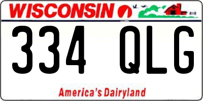 WI license plate 334QLG