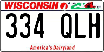 WI license plate 334QLH