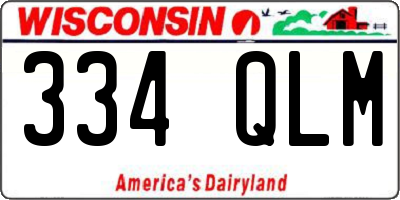 WI license plate 334QLM