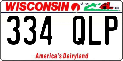WI license plate 334QLP