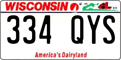 WI license plate 334QYS