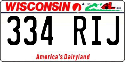WI license plate 334RIJ