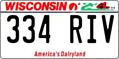 WI license plate 334RIV