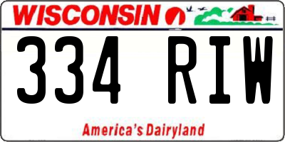 WI license plate 334RIW