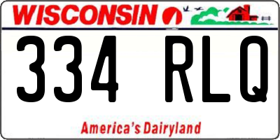 WI license plate 334RLQ