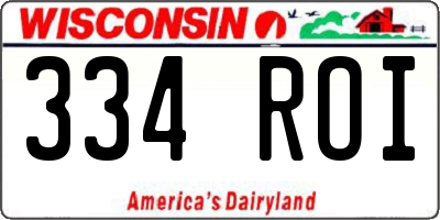 WI license plate 334ROI