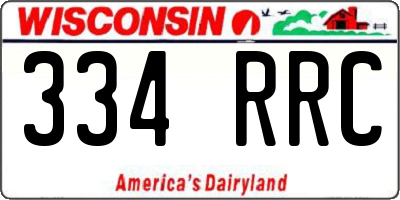 WI license plate 334RRC
