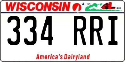 WI license plate 334RRI