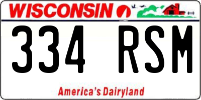 WI license plate 334RSM