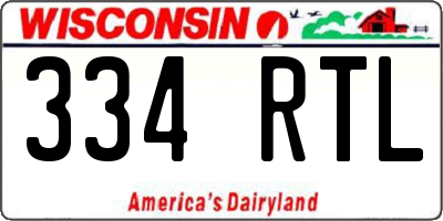 WI license plate 334RTL