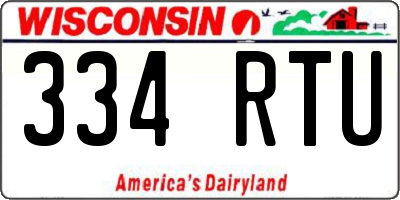 WI license plate 334RTU
