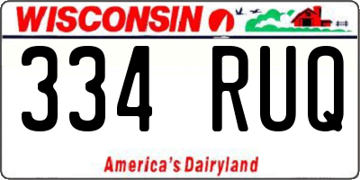 WI license plate 334RUQ