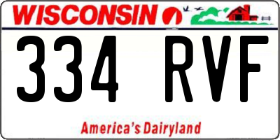 WI license plate 334RVF