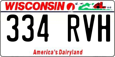 WI license plate 334RVH