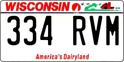 WI license plate 334RVM