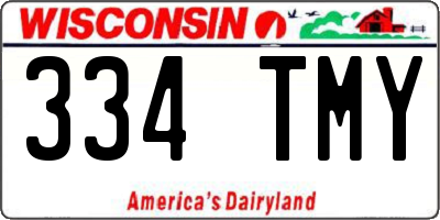 WI license plate 334TMY