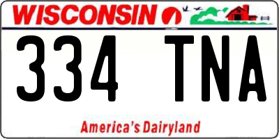 WI license plate 334TNA