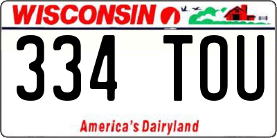 WI license plate 334TOU