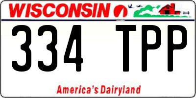 WI license plate 334TPP