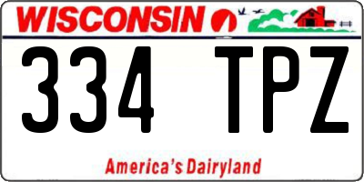 WI license plate 334TPZ