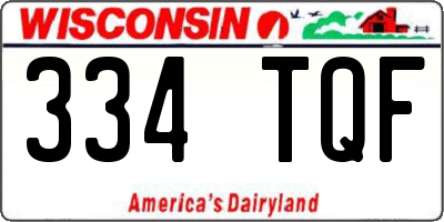 WI license plate 334TQF