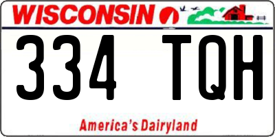 WI license plate 334TQH