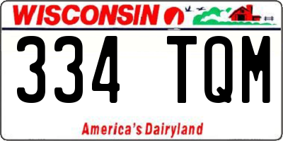 WI license plate 334TQM