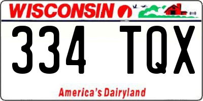 WI license plate 334TQX