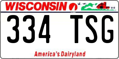 WI license plate 334TSG