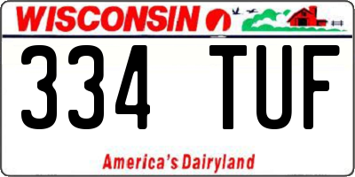 WI license plate 334TUF