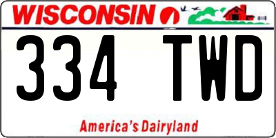 WI license plate 334TWD
