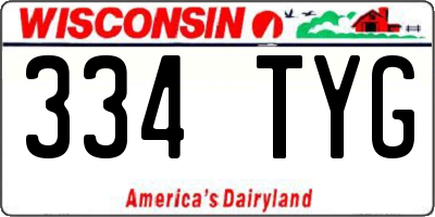 WI license plate 334TYG