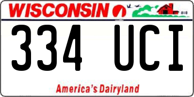 WI license plate 334UCI