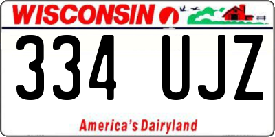 WI license plate 334UJZ