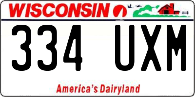 WI license plate 334UXM