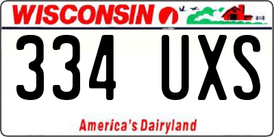 WI license plate 334UXS