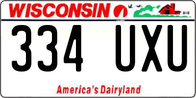 WI license plate 334UXU