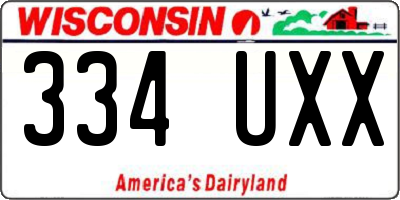 WI license plate 334UXX